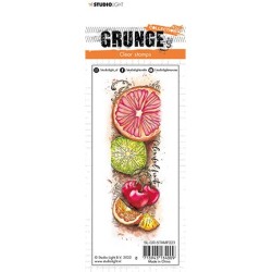 (SL-GR-STAMP223)Studio Light SL Clear Stamp Colourful fruit Grunge Collection nr.223