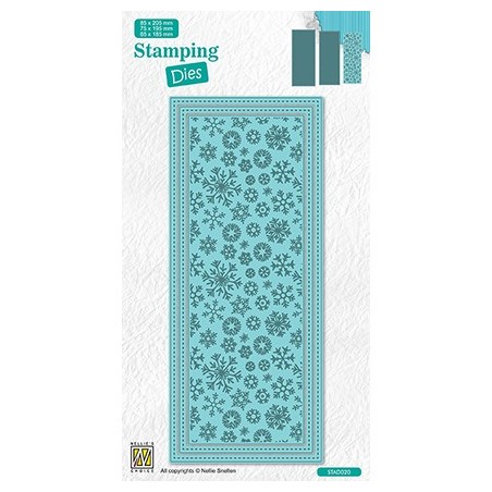 (STAD020)Nellie's choice Stamping dies Slimline Christmas Snowflakes