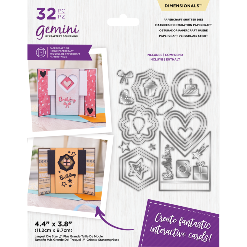 (GEM-MD-DIM-SHUT)Gemini Papercraft Shutter Dies Dimensionals