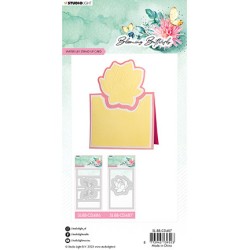 (SL-BB-CD487)Studio Light SL Cutting Die Water Lily card Blooming Butterfly nr.487