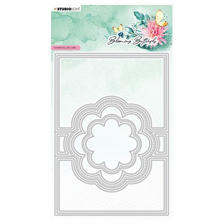 (SL-BB-CD489)Studio Light SL Cutting Die Flower zigzag card Blooming Butterfly nr.489