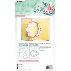 (SL-BB-CD489)Studio Light SL Cutting Die Flower zigzag card Blooming Butterfly nr.489