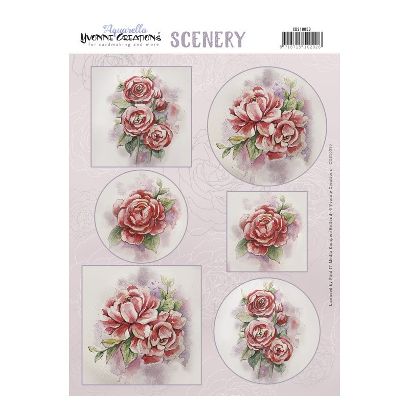 (CDS10050)Scenery - Yvonne Creations - Aquarella - Wild Roses