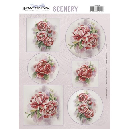 (CDS10050)Scenery - Yvonne Creations - Aquarella - Wild Roses