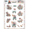 (SB10727)3D Push Out - Yvonne Creations - Hello World - Playing Teddybear