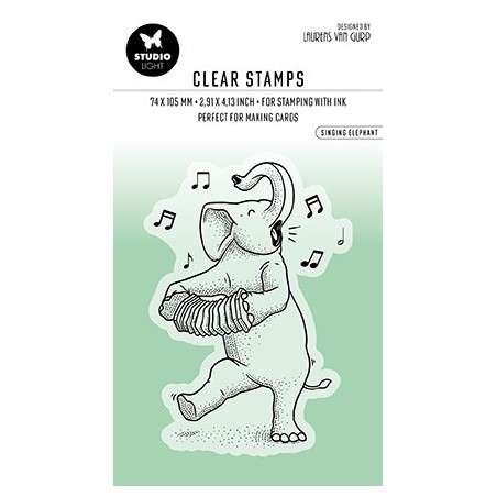 (BL-ES-STAMP409)Studio light SL Clear stamp Singing Elephant Essentials nr.409