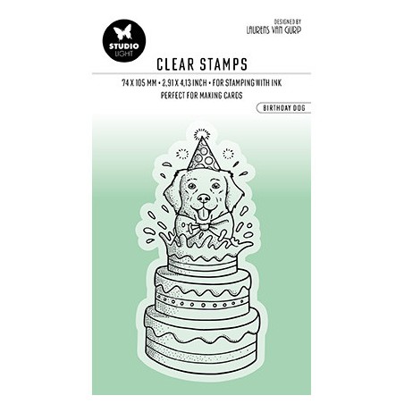 (BL-ES-STAMP410)Studio light SL Clear stamp Birthday Dog Essentials nr.410