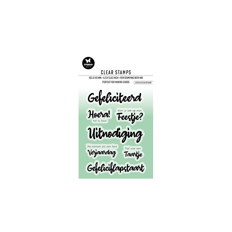 (BL-ES-STAMP413)Studio light SL Clear stamp Gefeliciflapstaart Essentials nr.413