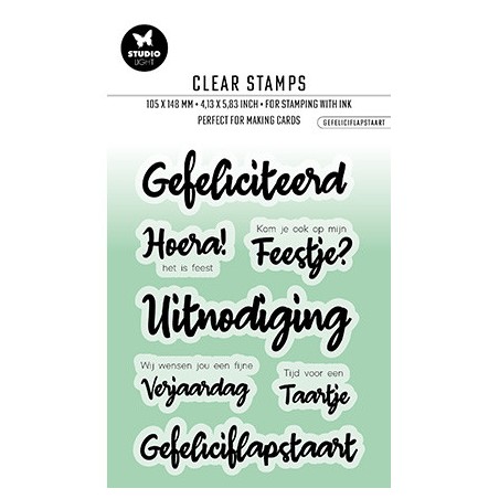 (BL-ES-STAMP413)Studio light SL Clear stamp Gefeliciflapstaart Essentials nr.413