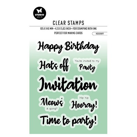 (BL-ES-STAMP414)Studio light SL Clear stamp Hooray! Essentials nr.414