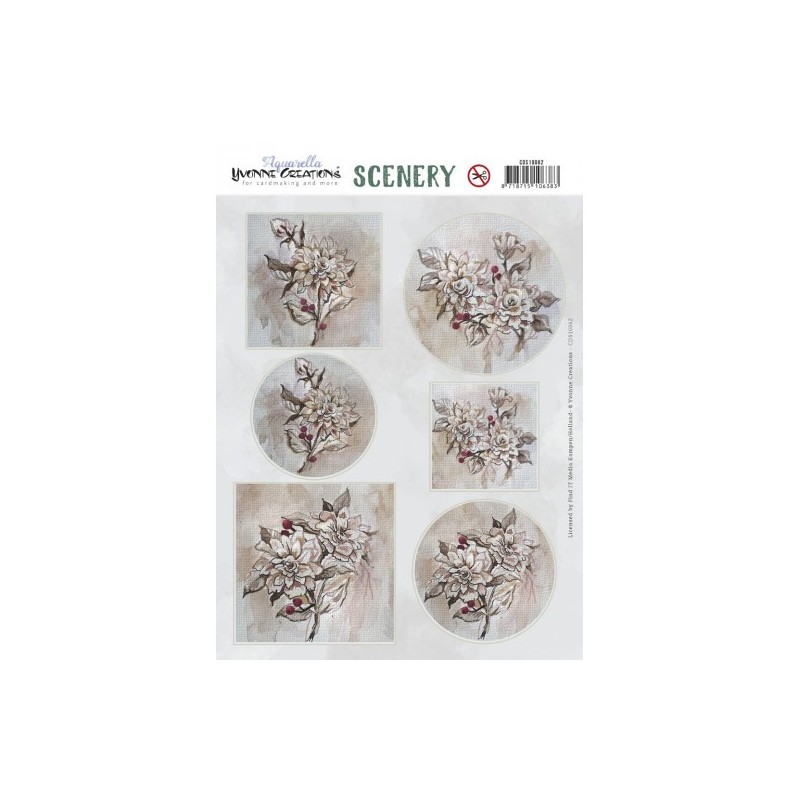 (CDS10062)Scenery - Yvonne Creations - Aquarella - Vintage Flower