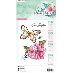 (SL-BB-STAMP360)Studio light clear stamp Birthday butterfly Blooming Butterfly nr.360