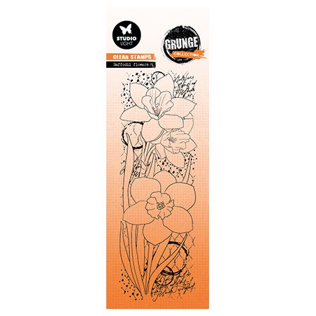 (SL-GR-STAMP396)Studio Light SL Clear Stamp Daffodil flowers Grunge collection nr.396