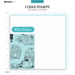 (SL-GR-STAMP400)Studio Light SL Clear Stamp Floral gems Grunge collection nr.400