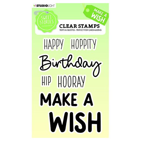 (SL-SS-STAMP418)Studio light Clear stamp Quotes large Make s wish Sweet Stories nr.418