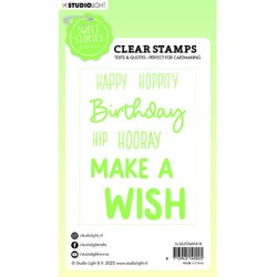 (SL-SS-STAMP418)Studio light Clear stamp Quotes large Make s wish Sweet Stories nr.418