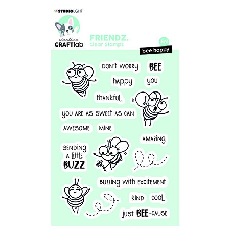 (CCL-FR-STAMP434)Studio light Clear stamp Bee happy Friendz nr.434