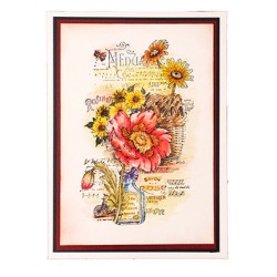 (SL-SK-STAMP438)Studio light Clear stamp Wildflower basket Sunflower Kisses nr.438