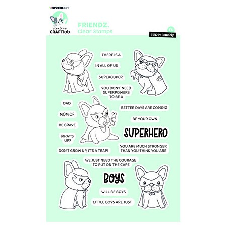 (CCL-FR-STAMP468)Studio light Clear stamp Superhero Buddy Friendz nr.468