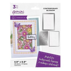 (GEM-MD-CAD-COBL)Gemini Deep Border Contemporary Blossom Create-a-Card Dies