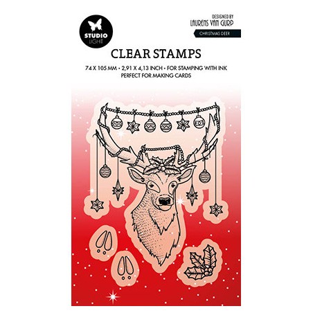 (BL-ES-STAMP487)Studio light BL Clear stamp Christmas deer By Laurens nr.487