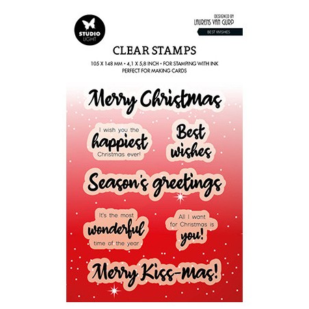 (BL-ES-STAMP491)Studio light BL Clear stamp Best wishes By Laurens nr.491