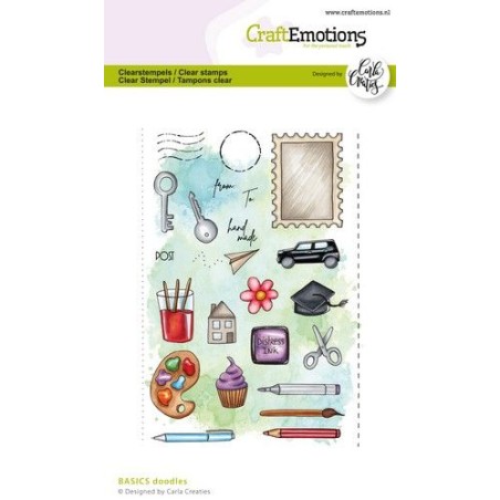 (2615)CraftEmotions clearstamps A6 - CC BASICS Doodles A6 Carla Creaties