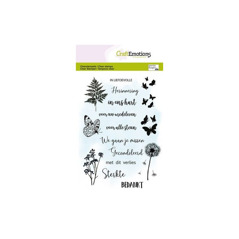 (1377)CraftEmotions clearstamps A6 - Gecondoleerd 2