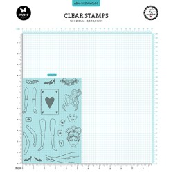 (ABM-SI-STAMP650)Studio light clear stamp Playing card women Signature Collection nr.650