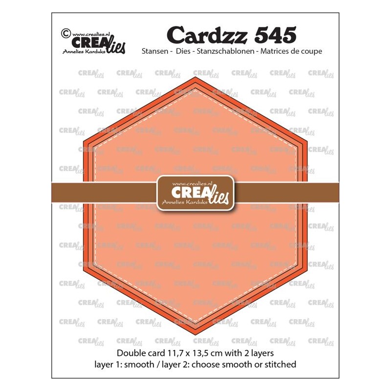 (CLCZ545)Crealies Cardzz Dubbele kaart Zeshoek 11,7x13,5cm