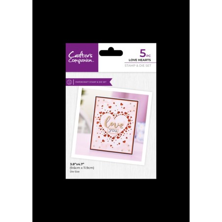 (CC-STD-LOHE)Crafter's Companion Confetti Cut In Dies Stamp & Die Love Hearts