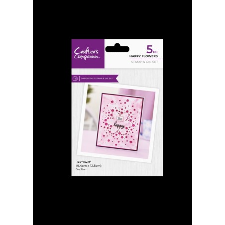 (CC-STD-HAFL)Crafter's Companion Confetti Cut In Dies Stamp & Die Happy Flowers