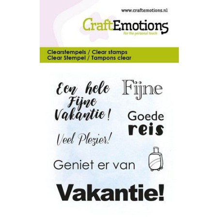 (5027)CraftEmotions clearstamps 6x7cm - Tekst Vakantie NL