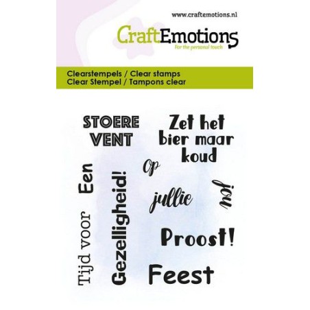 (5031)CraftEmotions clearstamps 6x7cm - Tekst Stoere vent - Proost NL