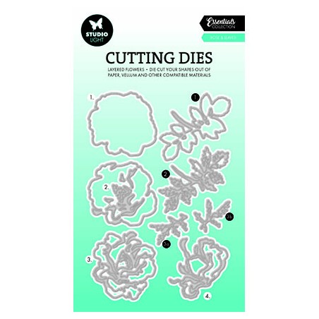 (SL-ES-CD810)Studio Light SL Cutting Die Layered - Rose & leaves Essentials