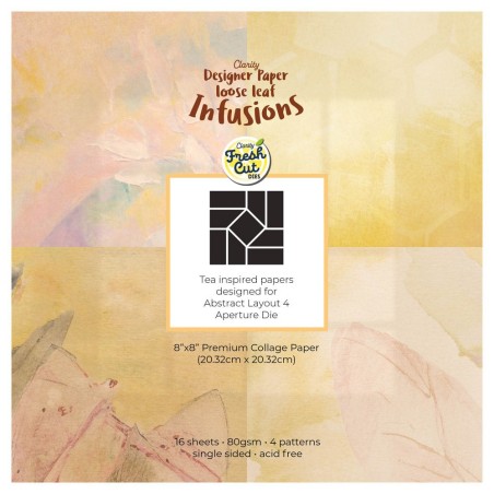 (ACC-CA-31464-88)Groovi - TEA PAPERS - ABSTRACT LAYOUT 4 INFUSIONS COLLAGE PAPER 8" X 8"