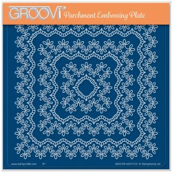 (GRO-PA-42317-03)Groovi Plate A5 NESTED SQUARES LACE FANCY FRAMES