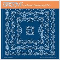 (GRO-PA-42315-03)Groovi Plate A5 NESTED SQUARES LACE DOILY FRAMES