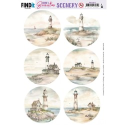 (BBSC10035)Scenery Push Out - Berries Beauties - Lighthouse - Round