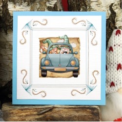 (SB10921)3D Push Out - Yvonne Creations - Great Gnomes - Driving Gnomes