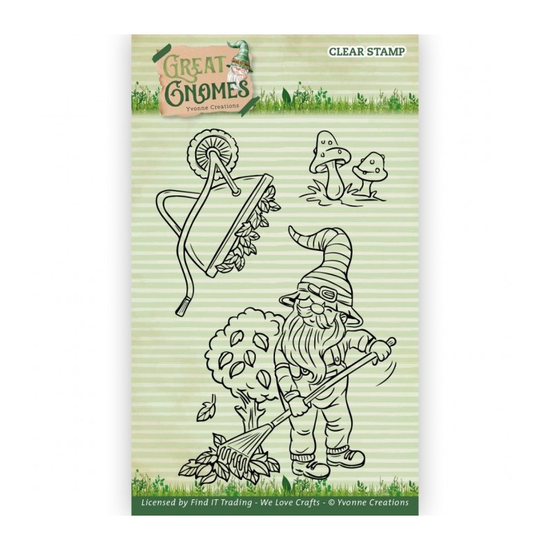 (YCCS10082)Clear Stamps - Yvonne Creations - Great Gnomes - Gardening Gnome