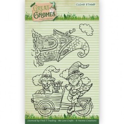 (YCCS10083)Clear Stamps - Yvonne Creations - Great Gnomes - Biking Gnome