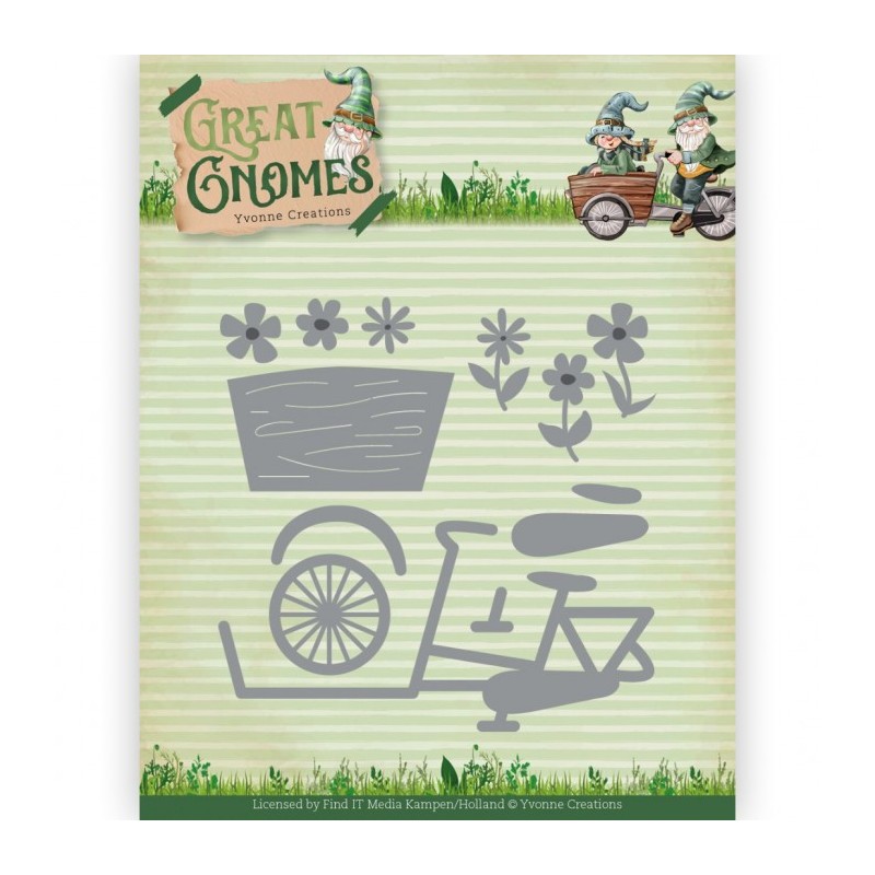 (YCD10352)Dies - Yvonne Creations - Great Gnomes - Gnome Cargo Bike