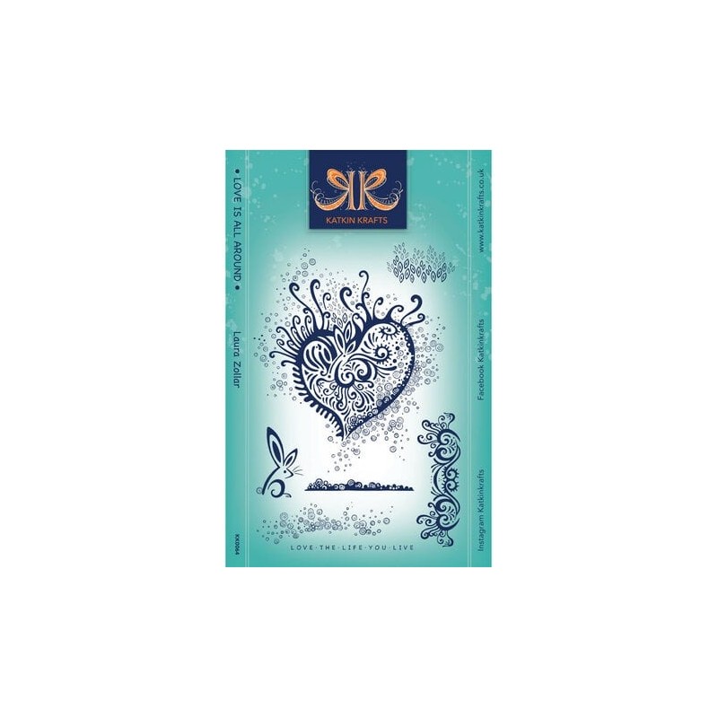 (KK0064)Katkin Krafts Love Is All Around A5 Clear Stamp Set