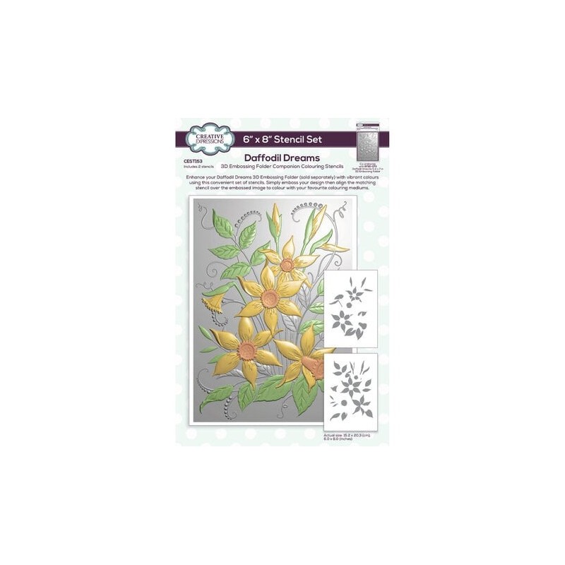 (CEST153)Creative Expressions Companion Colouring Stencil Daffodil Dreams (2pcs)