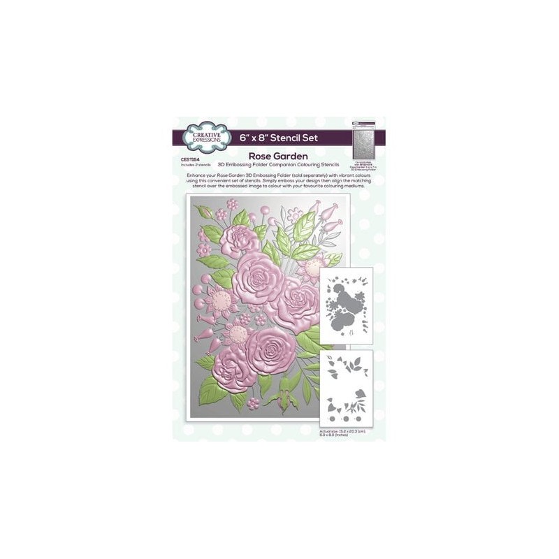 (CEST154)Creative Expressions Companion Colouring Stencil Rose Garden (2pcs)