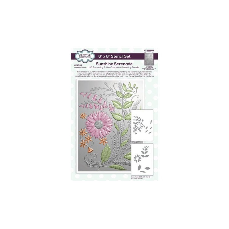 (CEST155)Creative Expressions Companion Colouring Stencil Sunshine Serenade (2pcs)