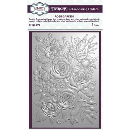 (EF3D-074)Creative Expressions Sue Wilson 3D Embossing Folder Rose Garden