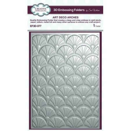 (EF3D-077)Creative Expressions Sue Wilson 3D Embossing Folder Art Deco Arches