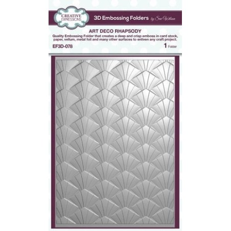 (EF3D-078)Creative Expressions Sue Wilson 3D Embossing Folder Art Deco Rhapsody